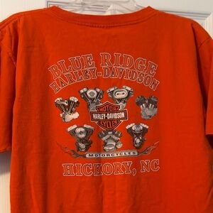 Harley-Davidson Orange Tee with Engine Graphics